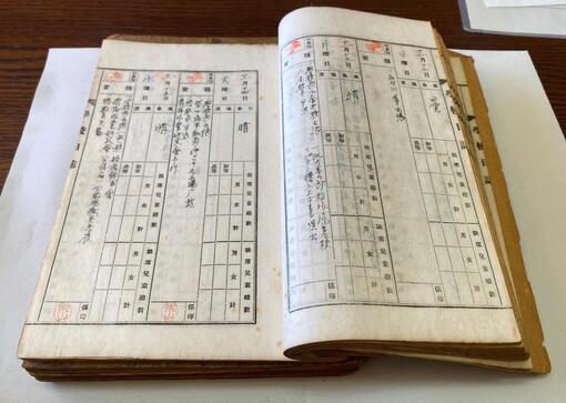 保谷小学校『昭和19年度 学校日誌』見開き