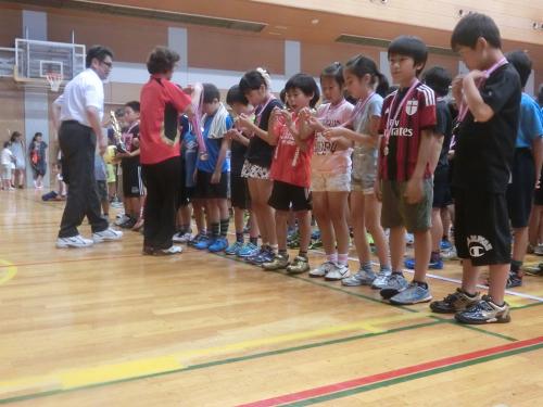 表彰式での3年生優勝チーム