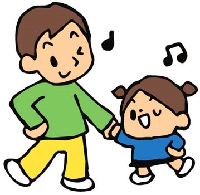 父と子がダンスするイラスト