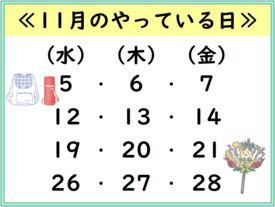 11月のやっている日