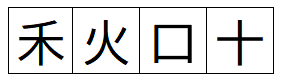 画像；ある都道府県の漢字をバラバラにしたもの