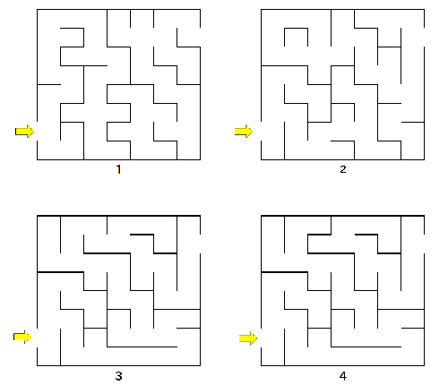 画像；4つの迷路