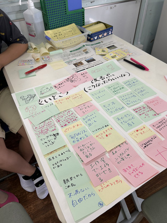 意見のふせんを書いている様子の写真