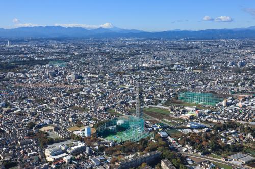 市内空撮写真（スカイタワー付近）