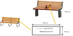 ベンチ画像（メッセージプレート記入例）
