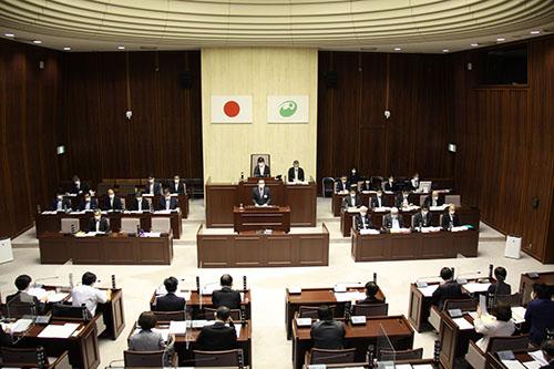 第2回市議会定例会の本会議場