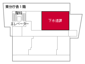 画像：下水道課の窓口案内図