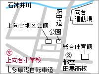 地図：上向台小学校